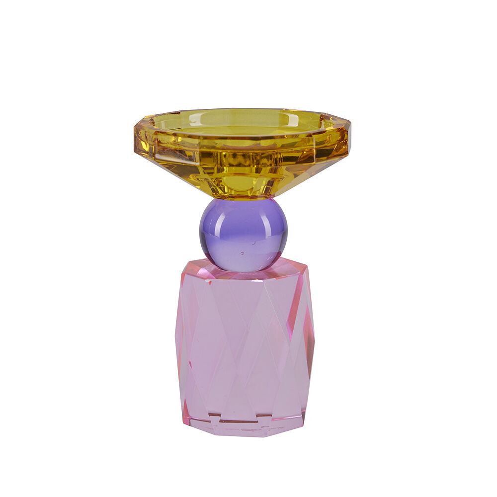 Miss Etoile lysestage, 3 parts - rosa, lilla, gul - Gaveæske