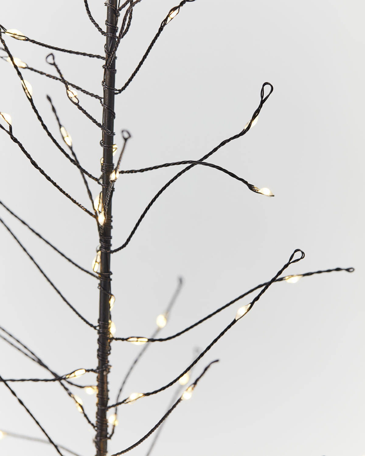 Tråd juletræ, Glow, Sort