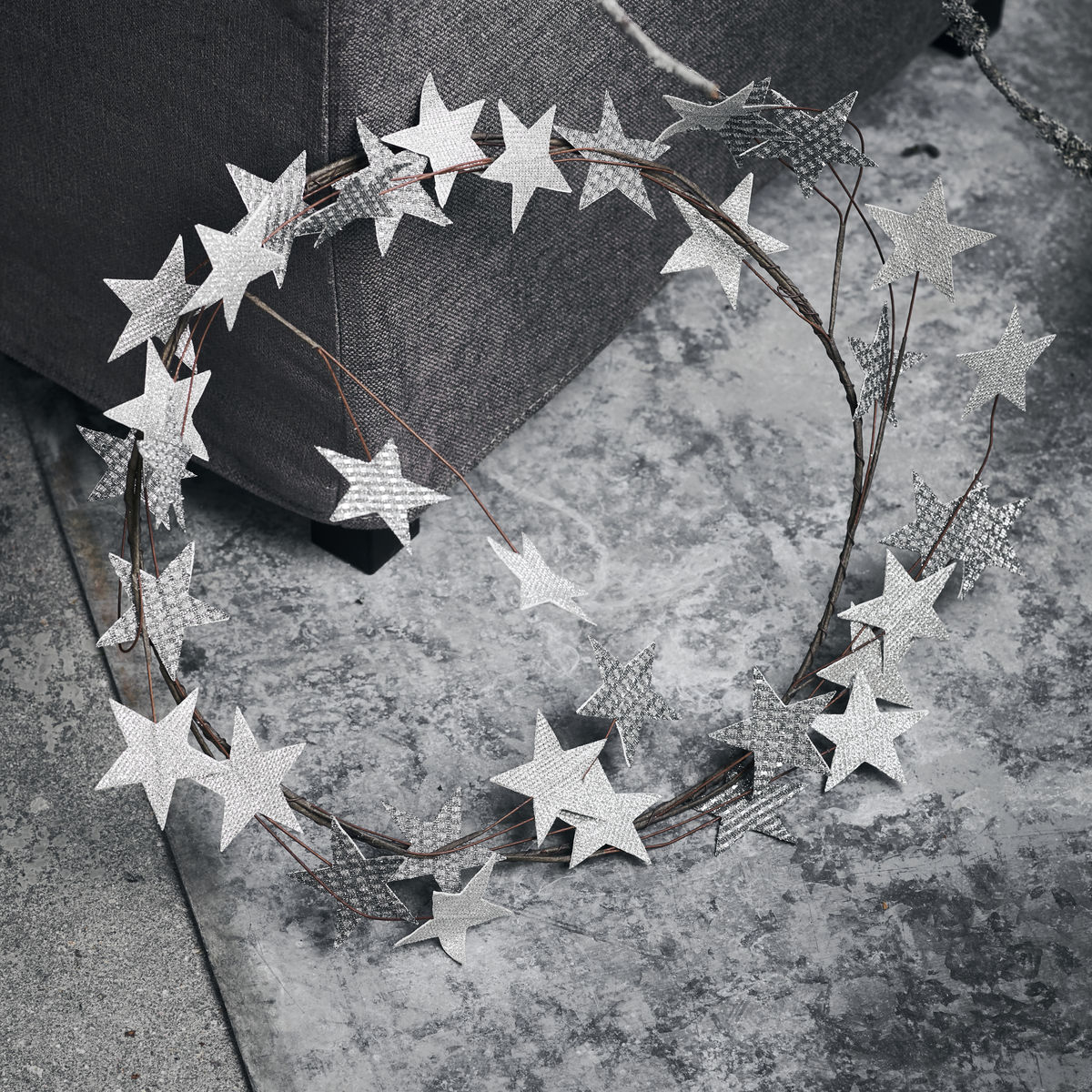  Star  krans, Sølv, dia 50 cm*