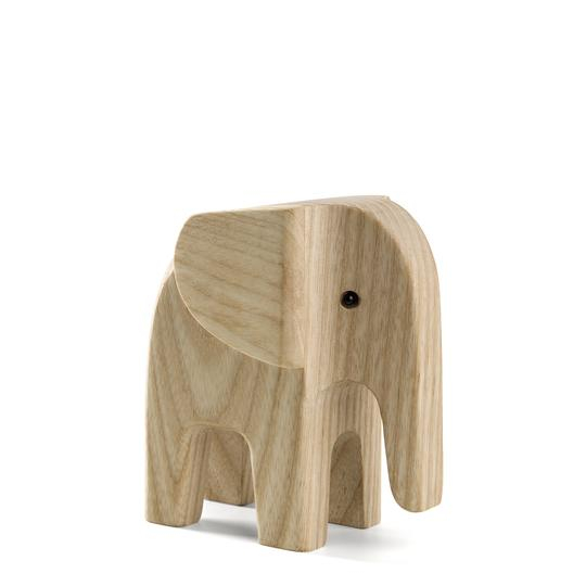 Baby Elefant i ubehandlet asketræ