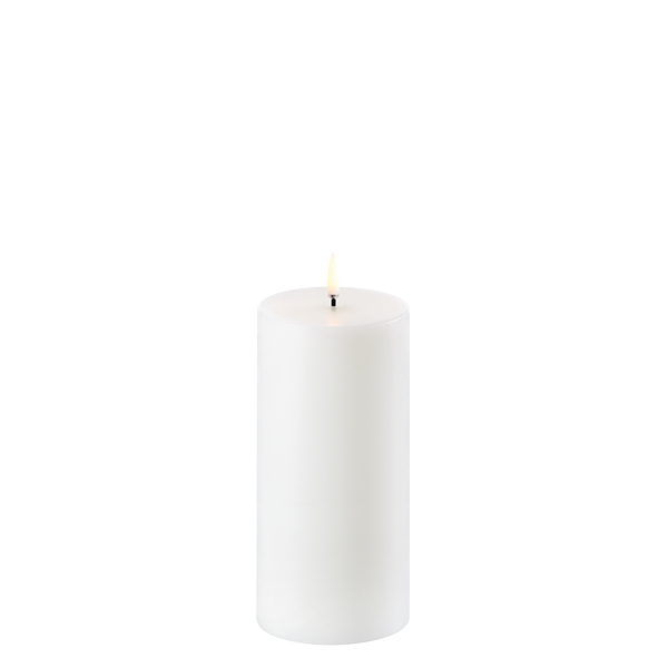 LED bloklys, Nordic white, Smooth, 7,8 x 15,2 cm