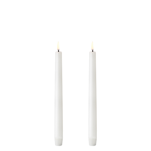 LED Kronelys, Nordic white, Smooth, 2,3 x 25,5 cm