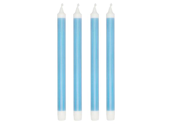 Kronelys Styles 29 cm 4 stk. Blå Stearin