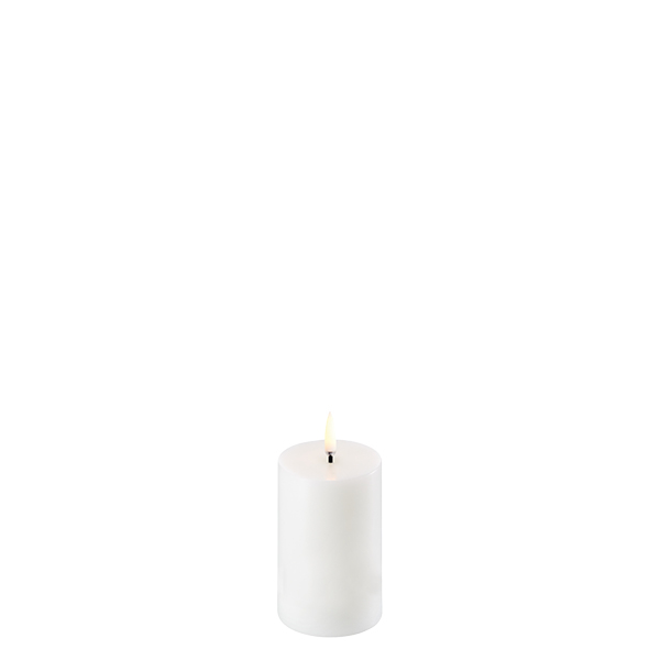 LED bloklys, Nordic white, Smooth, 5 x 7,5 cm